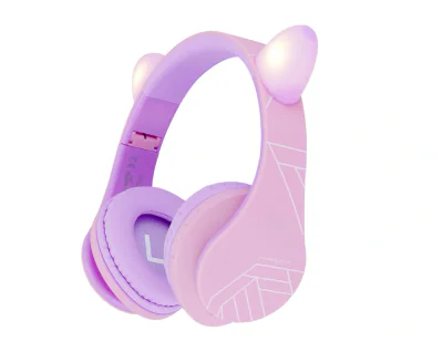 Casti Over-ear POWERLOCUS KidsCat, wireless, Multicolor