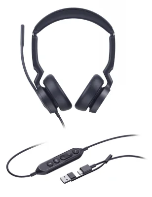 Căști YEALINK UH46 Dual Teams USB-C/A, cu fir, over-ear