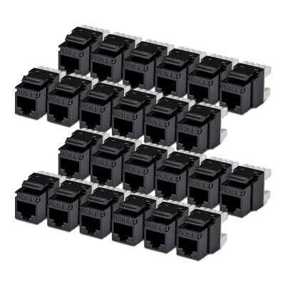 CAT6 KEYSTONE JACK 24-PACK/24-PACK180-DEGREE 110 PUNCH DOWN