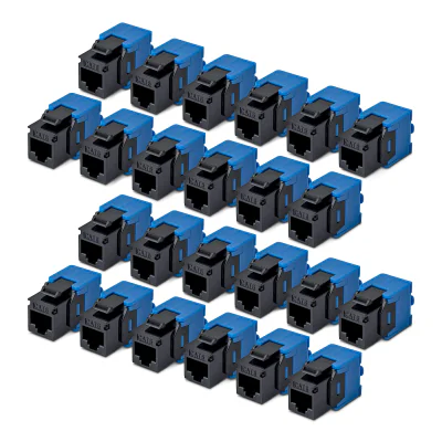 CAT6 KEYSTONE JACK 24-PACK/24-PACK180-DEGREE TOOLLESS BLACK