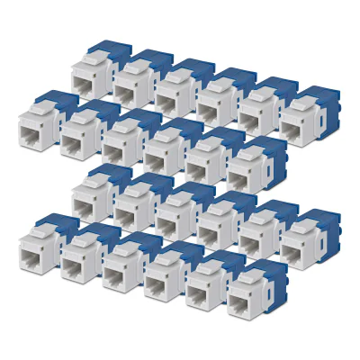 CAT6 KEYSTONE JACK 24-PACK/24-PACK180-DEGREE TOOLLESS WHITE