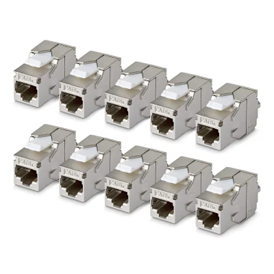 CAT6A KEYSTONE JACK 10-PACK/10-PACK180-DEGREE/TOOLLESS/SHIEL