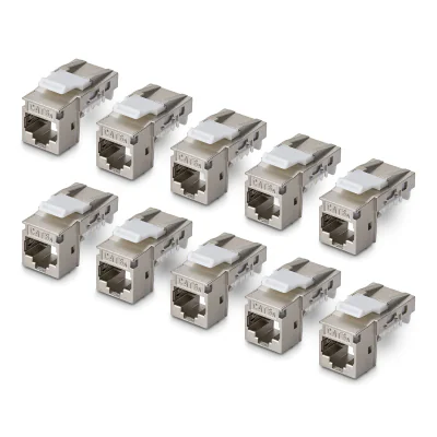 CAT6A KEYSTONE JACK 10-PACK/10-PACK90-DEGREE/TOOLLESS/SHIELD