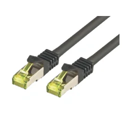 CAT7 SFTP RJ45 LSZH 0.5M BLACK/10GBIT RAW PATCH CABLE