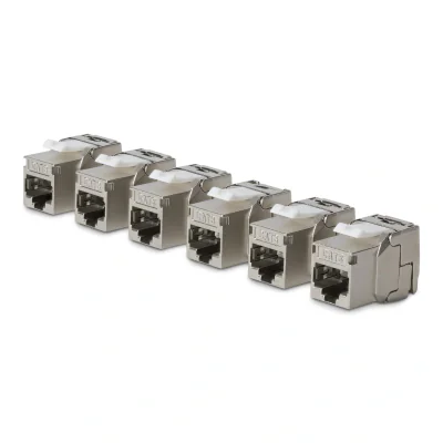 CAT8 KEYSTONE JACK 6-PACK/6-PACK180-DEGREE/TOOLLESS/SHIELD