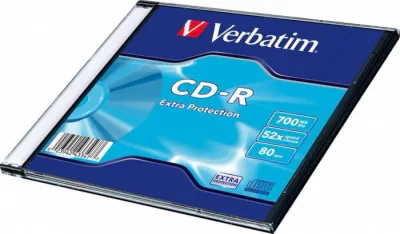 CD-R VERBATIM 700MB, 80min, viteza 52x, 1 buc, Slim Case, "43347" (pret pt. 1 blank CD - 200buc. / cutie) 935144