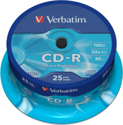 CD-R VERBATIM 700MB, 80min, viteza 52x, 25 buc, spindle, "43432"