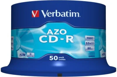 CD-R VERBATIM 700MB, 80min, viteza 52x, 50 buc, spindle, "AZO Crystal " "43343"