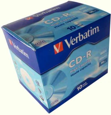 CD-R VERBATIM 800MB, 90min, viteza 40x, Pack 10buc, Jewel Case, "High Capacity" "43428"