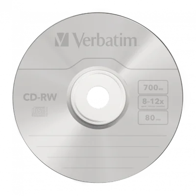 CD-RW VERBATIM 700MB, VITEZA 12X, 10pack, JewelCase, "43148"
