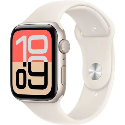 Ceas inteligent Apple Watch SE 3 GPS + Cellular 40 mm, carcasă Starlight Aluminium, brățară Starlight Sport Band S/M