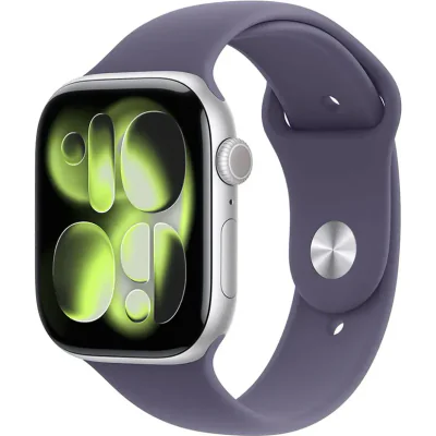 Ceas inteligent Apple Watch Series 11 GPS + Cellular 42 mm, carcasă Silver Aluminium, brățară Purple Fog Sport Band M/L