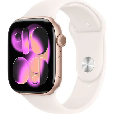 Ceas inteligent Apple Watch Series 11 GPS + Cellular 46 mm, carcasă Rose Gold Aluminium, brățară Light Blush Sport Band S/M