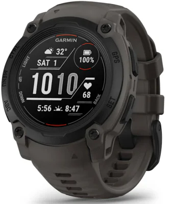 Ceas inteligent Garmin Instinct® E – 40 mm, autonomie până la 14 zile, tip afiasj monocrom, vizibil în lumina soarelui, memory-in-pixel (MIP) transreflectiv, rezolutie afisaj 166 x 166 pixeli