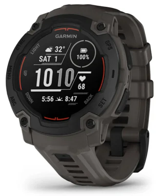 Ceas inteligent Garmin Instinct® E – 45 mm, autonomie Până la 16 zile, Design personalizat, cu două ferestre; 23 x 23 mm (0,9″ x 0,9″), rezolutie 176 x 176 pixeli