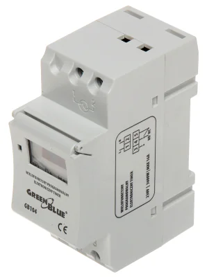 Ceas programabil electronic GREENBLUE GB-104, 1 ieșire NC / NO, 230 V AC