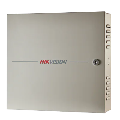 Centrala control access Hikvision DS-K2602T, pentru 2 usi bidirectionale ( 4 x cititoare Wiegand sau 4 cititoare RS-485), capacitate de stocare: 100,000 cartele si 300,000 evenimente, comunicare: TCP/IP, RS-485, Wiegand (W26/W34), EHome 5.0, si proto