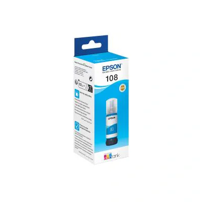 Cerneală imprimantă EPSON Gama de cerneală 108 EcoTank, cyan, pentru EcoTank L8050