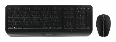 CHERRY GENTIX DESKTOP, Full-size (100%), Wireless, RF Wireless, QWERTZ, Black, Mouse included