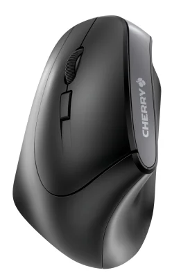 CHERRY MW 4500 LEFT Wireless 45 Degree Mouse, Black, USB, Left-hand, Optical, RF Wireless, 1200 DPI, Black, Grey