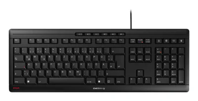 CHERRY STREAM, Full-size (100%), Wired, USB, Mechanical, QWERTZ, Black