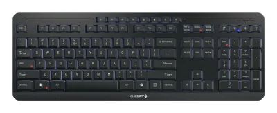 CHERRY Stream keyboard ultimate, Wired & Wireless, USB + RF Wireless + Bluetooth, Scissor key switch, AZERTY, LED, Black