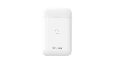 Cititor card wireless AX PRO Hikvision DS-PT1-WE(B); 868MHz two-way Tri- X wireless technology, distanta comunicare RF : 1200min camp deschis; coumincare bidirectionala, criptare: AES-128, Indicatori LED:  area (blue), fault(orange), arm(blue), disar