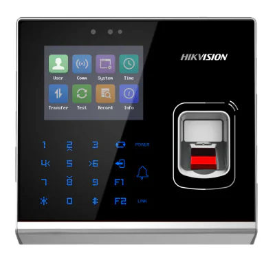 Cititor control access standalone cu cititor de amprenta Hikvision Pro Series DS-K1T201AMF, capacitate amprente: 5000, capacitate carduri Mifare: 100000, capacitate evenimente: 300000, distanta citire card: 0 la 5 cm suporta RS-485 and Wiegand (26/34