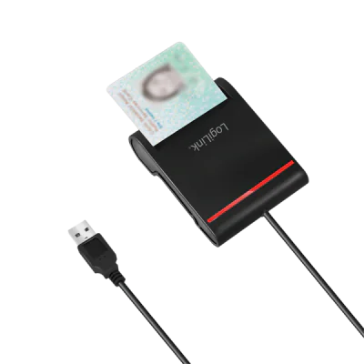 CITITOR DE CARDURI LOGILINK, pentru smart ID, USB 2.0, 0.9m, negru, "CR0047"