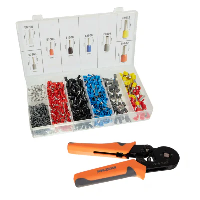 Clește de sertizat cu set de tubulețe de capăt BIGSTREN BIGSTREN-22717, 0,25-10 mm²
