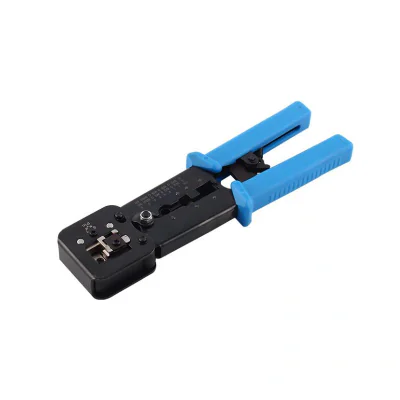 Cleste profesional sertizare conectori RJ11, RJ12, RJ45 cu stripper pentru izolatie si mecanism de blocare si revenire, pentru mufe passthrough "LK-376T"