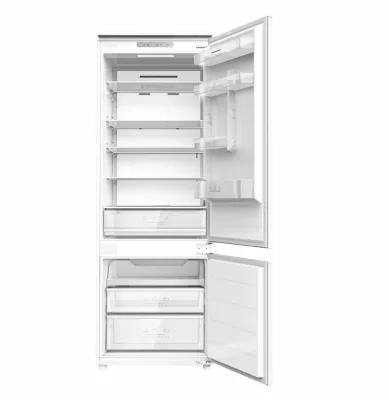 Combina frigorifica HEINNER HCNF-BIM403INVD, No Frost, 403 l, Clasa D, Nu, incorporabila, Compresor inverter Alb