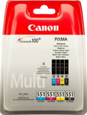 Pachet 4 cartuse Canon BK+C+M+Y CLI-551
