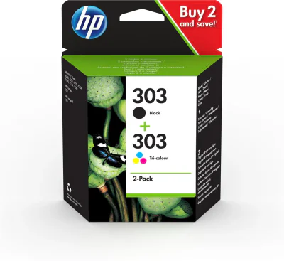 Pachet cartuse HP 303 2-pack Black/Tri-color 3YM92AE