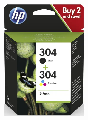 Combo-Pack Original HP, nr.304, pentru Deskjet 2620|2630|2632|3750|3760, "3JB05AE"