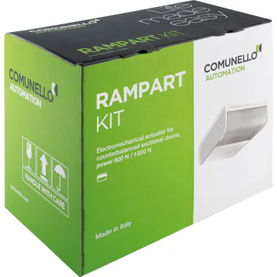 Comunello Kit RAMPART 600 BELT WHITE - GKRT060BLW000 Set de automatizari pentru usi sectionale de pana la 9m2. Setul contine: 2 brate motorizate AS300 FM -24v-, 1x pereche de foto