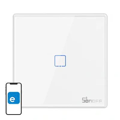 Comutator de lumină wireless Sonoff T2EU1C-RF 433MHz (1 canal)