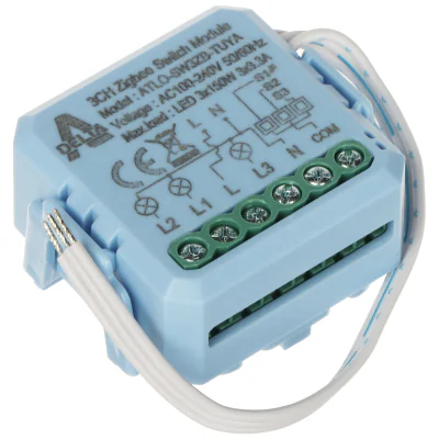Comutator inteligent cu 3 canale ATLO ATLO-SW3ZB-TUYA, ZigBee, Tuya Smart