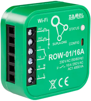 Comutator inteligent ZAMEL ROW-01/16A, Wi-Fi, SUPLA, 230 V AC