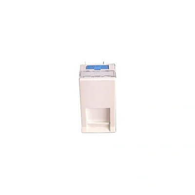 Conector 22.5 x 45 inclinat, adaptor pentru conector Keystone, cu usita protectie praf, alb, (compatibil Legrand Mosaic) - Molex "MLG-00037-02"