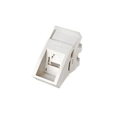 Conector inclinat, 1xRJ45 STP cat.6, 22.5x45 PowerCat, alb, (compatibil Legrand Mosaic) - Molex "MLG-00022-02"