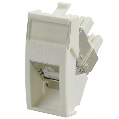 Conector inclinat, 1xRJ45 STP cat.6A, 22.5x45 PowerCat, alb, (compatibil Legrand Mosaic) - Molex "MLG-00030-02"