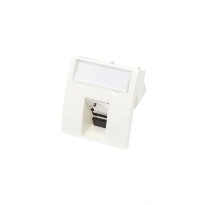 Conector inclinat, 1xRJ45 UTP cat.6, 45x45 PowerCat, alb, (compatibil Legrand Mosaic) - Molex "MLG-00024-02"