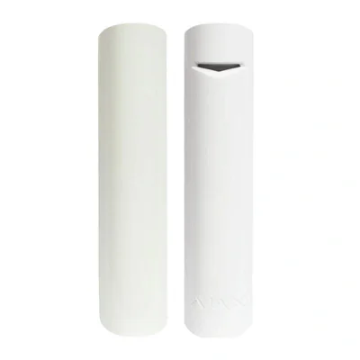 Contact magnetic cu senzor de soc DoorProtect Plus, wireless, alb - AJAX ;Interspatiu: max. 2 cm cu magnetul mare, max. 1cm cu magnetul mic; Alarmare la inclinare mai mare de 5°; Timp alarmare: 0.15 s; Senzori: contact Reed + accelerometru; Frecventa