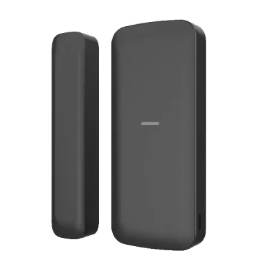 Contact magnetic wireless negru AXPRO Hikvision DS-PDMCS-EG2-WE(B)/BK , frecventa operare: 868 MHz, transmisie:  Tri-X Wireless, criptare: AES-128, distanta comunicare: 1200 m in camp deschis, metoda de detectie: deschidere contact, SSI(Signal Streng