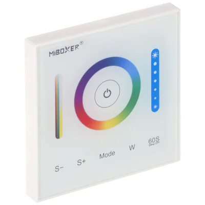 Controler de perete pentru iluminat LED Delta Lighting P3, 2,4 GHz, RGBCCT (RGBWW), 12-24 V DC
