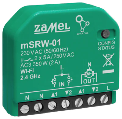 Controler inteligent pentru jaluzele ZAMEL M/SRW-01, Wi-Fi, SUPLA, 230 V AC
