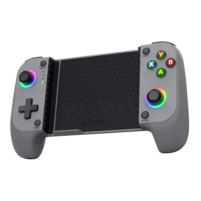 Controller mobil wireless Trust GXT 735G Mylox, conector USB-C, lungime cablu 100cm, capacitate baterie 600 mAh, baterie tip AAA: litium ion- cell, gri