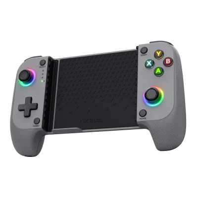 Controller mobil wireless Trust GXT 735G Mylox, conector USB-C, lungime cablu 100cm, capacitate baterie 600 mAh, baterie tip AAA: litium ion- cell, gri