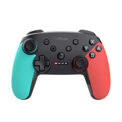 Controller wireless Trust Muta pentru consola Nintendo Switch, 15 butoane, controale: A, B, X, Y, L1, L2, L3, R1, R2, R3, reset, 8-way, start, select, d-input, multicolor
